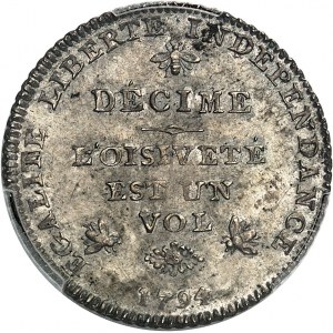Genève (canton de). Décime 1794 W, Genève.