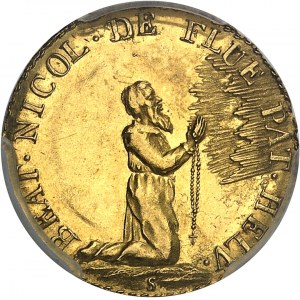 Obwald (canton de). Ducat, tricentenaire de la mort de Nicolas de Flüe, refrappe postérieure 1787 (1860) S, Berne.