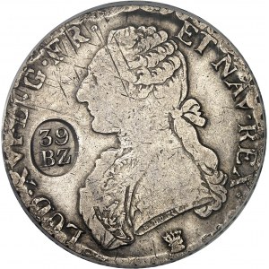 Vaud (canton de). Écu aux rameaux d’olivier de Louis XVI, contremarqué 39 batzen [1790] puis (1830), [I, Limoges] puis Lausanne.