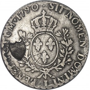 Vaud (canton de). Écu aux rameaux d’olivier de Louis XVI, contremarqué 39 batzen [1790] puis (1830), [I, Limoges] puis Lausanne.