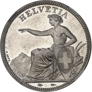 Confédération Helvétique (1848 à nos jours). 5 francs HELVETIA, Frappe spéciale (SP) 1850, A, Paris.