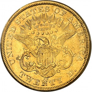 République fédérale des États-Unis d’Amérique (1776-à nos jours). 20 dollars Liberty, avec devise 1874, CC, Carson City.