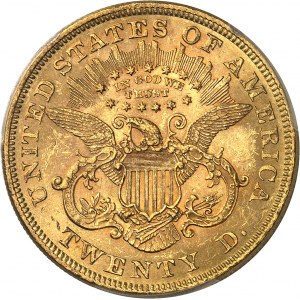 République fédérale des États-Unis d’Amérique (1776-à nos jours). 20 dollars Liberty, avec devise 1875, Philadelphie.