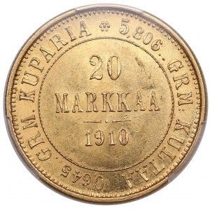Finland (Russia) 20 Markkaa 1910 L - Nicholas II (1894-1917) - PCGS MS 63