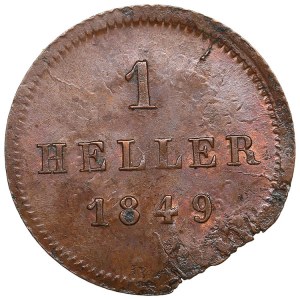 German States, Kingdom of Bavaria (Munich) 1 Heller 1849 - Maximilian II (1848-1864)