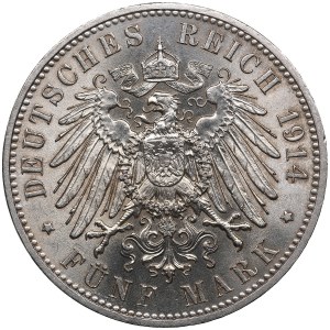 Allemagne (Saxe) 5 marques 1914 E - Frédéric Auguste III (1904-1918)