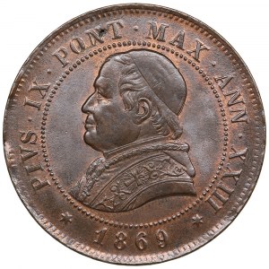 Italy. Papal States (Rome Mint) 4 Soldi (20 Centesimi) 1869 (ANNO 23) - Pius IX (1846-1878)