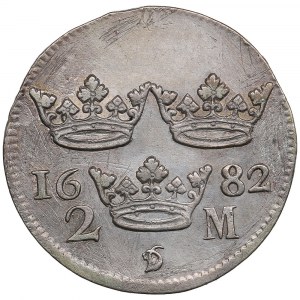 Sweden (Stockholm) 2 Mark 1682 DF - Karl XI (1660-1697)