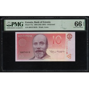 Estonia 10 Krooni 1994-97 - PMG 66 EPQ Superb Gem Unc