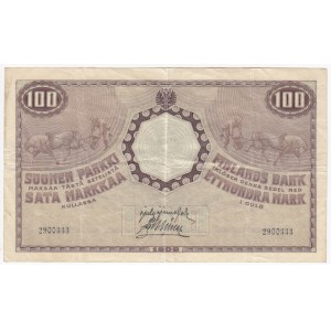 Finland (Russia) 100 Markkaa 1909 - Peoples Commissariat Issue