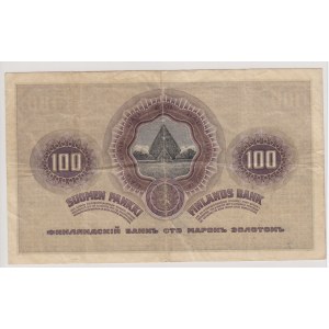Finland (Russia) 100 Markkaa 1909 - Peoples Commissariat Issue