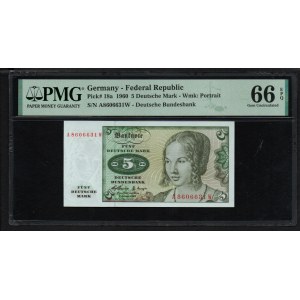 Germany 5 Deutsche Mark 1960 - PMG 66 EPQ Gem Uncirculated
