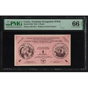 Latvia (Germany Occupation WWII) 1 Punkt 1945 - PMG 66 EPQ Gem Uncirculated