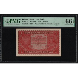 Poland 1 Marka 1919 - PMG 66 EPQ Gem Uncirculated