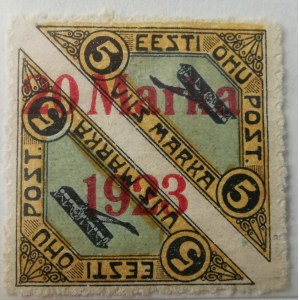 Estonia Airmail 20 Marka 1923 Päevaleht perf.