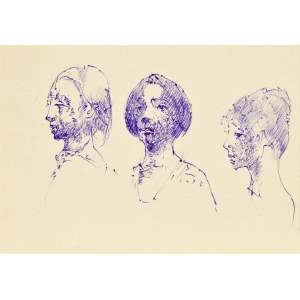 Roman BANASZEWSKI (1932-2021), Sketches of busts of a woman in three shots
