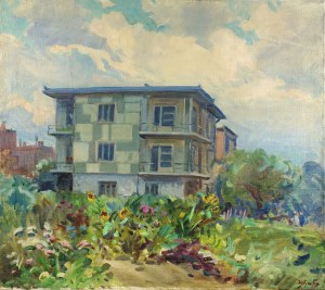 Władysław SERAFIN (1905-1988), Motyw miejski ze słonecznikami