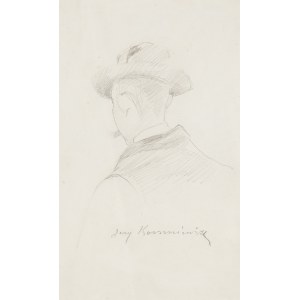 Jerzy Karszniewicz (1878 - 1945), Portrait of Wlastimil Hofman wearing a hat.