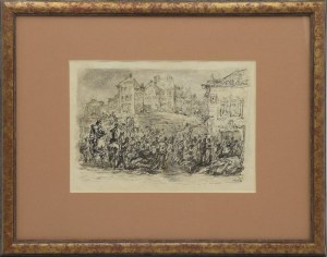Otto AXER (1906-1983), Scena miejska, 1939