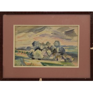 Eugeniusz WANIEK (1906-2009), Landscape with cottages