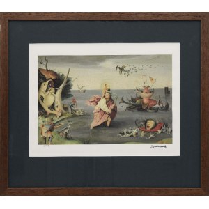 Hieronim BOSCH (1450-1516), Święty Krzysztof niosący Jezusa przez grzeszny świat