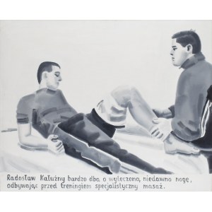 Marcin Maciejowski (ur. 1974, Babice k. Krakowa), Radosław Kałużny bardzo dba o wyleczoną niedawno nogę, 2000