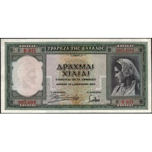Greece. 1000 Drachmai 1939