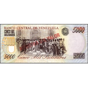 Venezuela. 5000 Bolivares 1998 Specimen