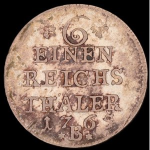 Germany. Prussia 1/6 Taler 1765 B Silver