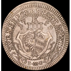 Germany. Nürnberg 4 Kreuzer 1755 Silver