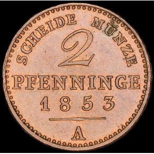 Germany. Prussia 2 Pfenninge 1853 A Berlin