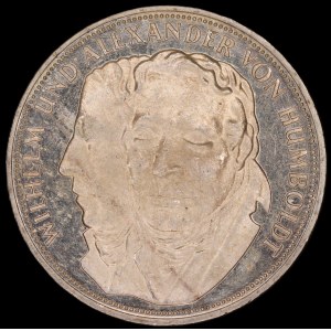 Germany. BDR 5 Mark 1967 F Stuttgart Wilhelm and Alexander von Humboldt Silver