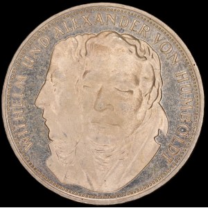 Germany. BDR 5 Mark 1967 F Stuttgart Wilhelm and Alexander von Humboldt Silver
