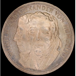 Germany. BDR 5 Mark 1967 F Stuttgart Wilhelm and Alexander von Humboldt Silver