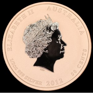 Australia. 50 Cents 2012 Year of the Dragon Silver