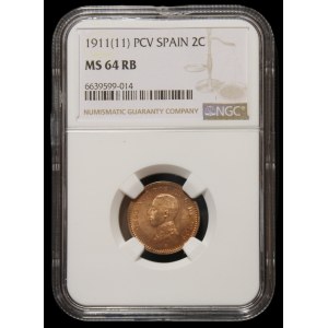 Spain. 2 Centimos 1911