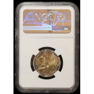 Monaco. 2 Euros 2010 Mint Error Waffle Cancelled