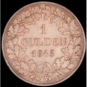 Germany. Baden 1 Gulden 1845 Silver