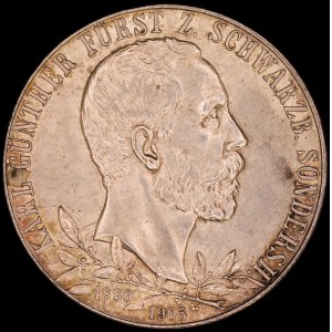 Germany. Schwarzburg Sondershausen 2 Marks 1905 25th Anniversary Silver