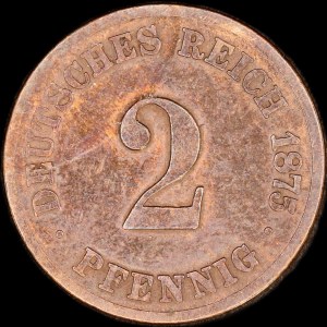 Niemcy. Empire 2 Pfennig 1875 C Frankfurt