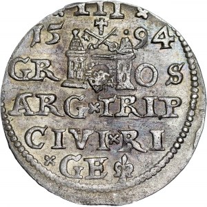 Poland - Sigismund III Vasa Groschen (Trojak) 1594 Riga