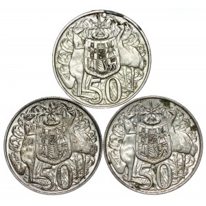 Australia - Elizabeth II - 50 Pence Lot - 3 pcs