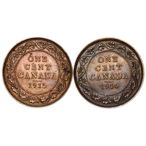 Canada - George V, One Cent 1915 and 16