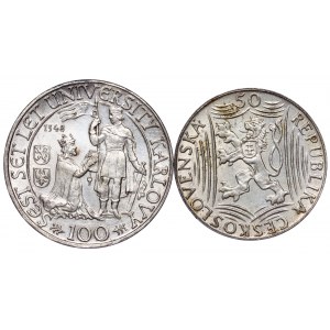 Czechoslovakia - 50, 100 Korun - 2 pcs