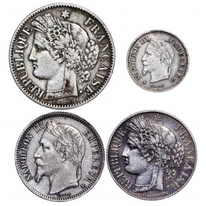 France - Silver LOT - 4pcs