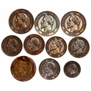 France - Copper LOT - 10pcs