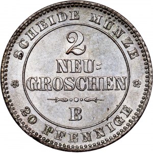 German States - Johann (1854-1873) Sachsen. 2 Neu Groschen, 1865
