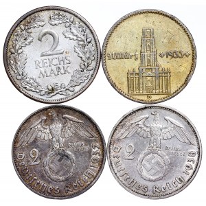Germany - 2 Reichsmark LOT - 4 pcs