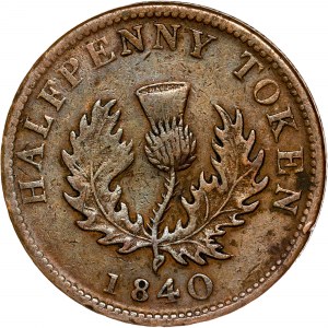 Canada - Nova Scotia. Victoria Thistle 1/2 Penny Token