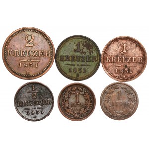 Franz Joseph I. (1848-1916) 2, 1, 1/2 Kreuzer - LOT